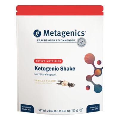 Metagenics Ketogenic Shake - Ketogenic Diet Protein Shake - 25 Vitamins &amp; Minerals - With Biotin, Calcium, Iron &amp; Manganese - Non-GMO &amp; Gluten-Free - Vanilla - 14 servings