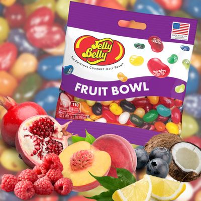Sweetzo - Fruit Bowl Jelly Bean Mix, Assorted Fruit Flavor Chewy Candy, Bulk Individually Bagged Shareable Candies, Pack of 3, 3.5 Ounces