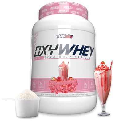 EHP Labs OxyWhey Whey Protein Isolate Powder - 25g of Whey Isolate Protein Powder, Meal Replacement Shake, Sugar Free Protein Powder - 25 Serves (Strawberry Milkshake)
