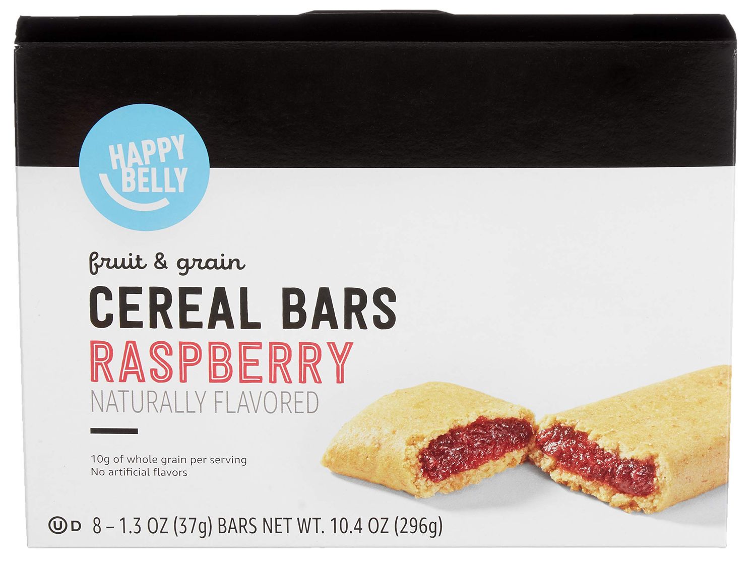 Amazon Brand - Happy Belly Fruit &amp; Grain Cereal Bars, Raspberry, 8 Count (Pack of 1)