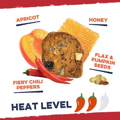 Kii Naturals Fruit & Fire Snack Crisps, Healthy Snack Crackers for Cheese, Meats, Spreads, Charcuterie Boards - Non-GMO, No Preservatives, Hand-Crafted - Hot Honey Apricot, 4.9 Ounce (Pack of 2)