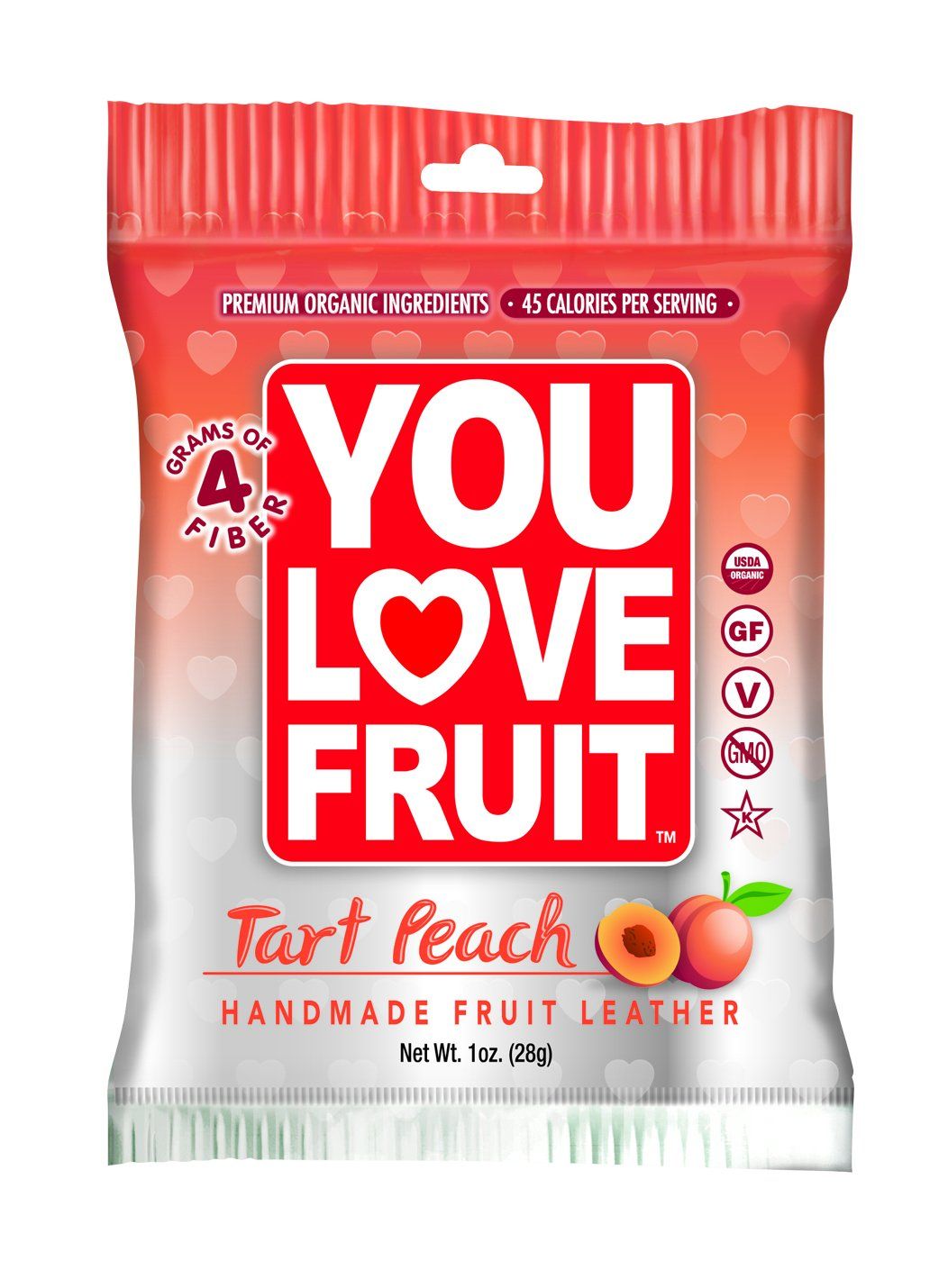 You Love Fruit Organic Fruit Leather, Peach, 1 Ounce (Pack of 12)