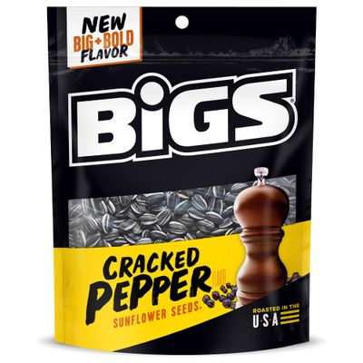 BIGS Cracked Pepper Sunflower Seeds, Keto Friendly Snack, Low Carb Lifestyle, 5.35 oz Bag