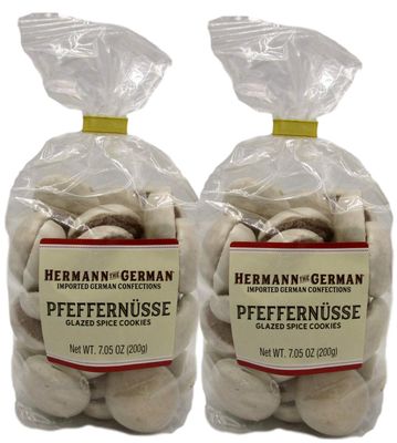 Hermann the German Pfeffernusse - 2 7.05OZ Bags of Glazed Spice Cookies (Pfeffernusse)