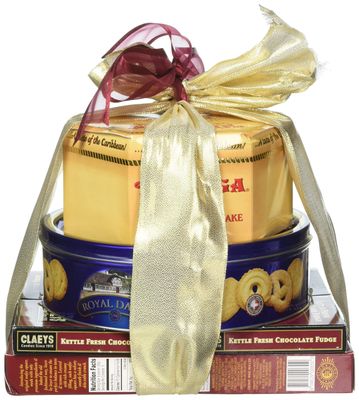 Gift Basket Village Crowd Pleaser Gift Basket: Assorted Cookies, Rum Cake, Popcorn - Perfect for Any Occasion, Handcrafted in USA, 11x7x11&quot;&quot;, 1.25 lbs
