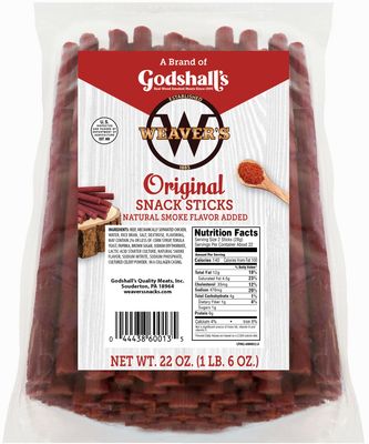 Weavers Original Snack Sticks (44 mild flavored 7&quot; beef and chicken snack sticks per 22oz bag)