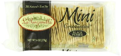 La Panzanella Black Pepper Mini Croccantini, 6-Ounce Packages (Pack of 6)