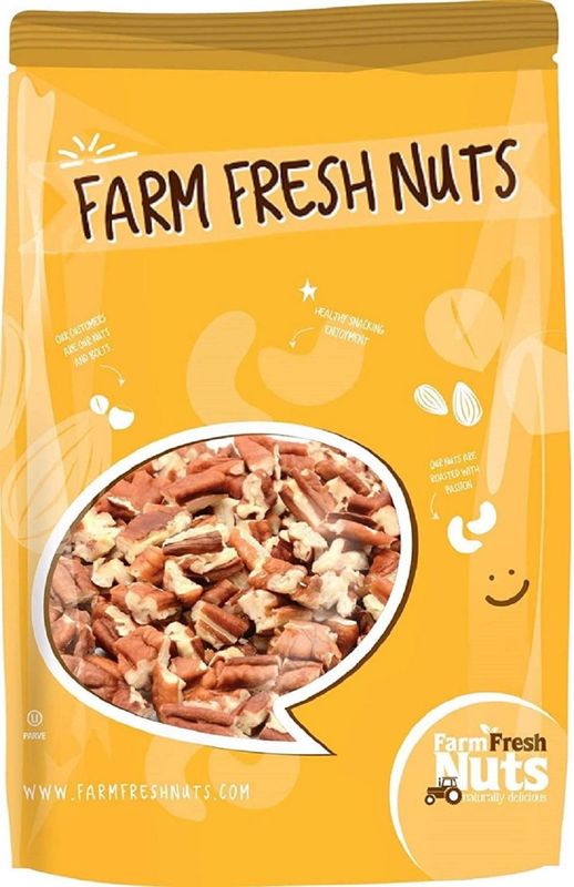 Shelled &amp; Raw Chopped Georgia Pecans (2 Lbs) - Handpicked for Freshness &amp; Quality - Bag of Southern Tastiness - Great for Baking &amp; Cooking - Farm Fresh Nuts Brand