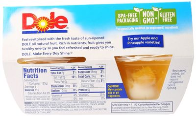 Dole, Parfait Cups, Peaches &amp; Creme, 4 Count, 17.2oz Package (Pack of 4)