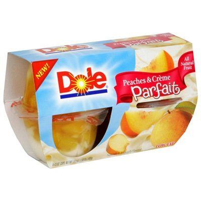 Dole, Parfait Cups, Peaches &amp; Creme, 4 Count, 17.2oz Package (Pack of 4)