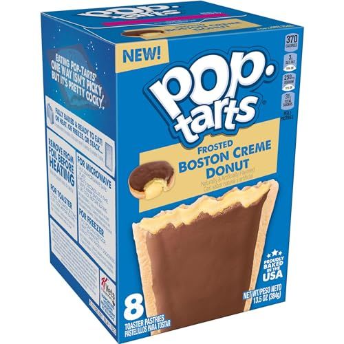 Pop-Tarts Toaster Pastries, Breakfast Foods, Kids Snacks, Value Pack, Frosted Boston Creme Donut (96 Count)