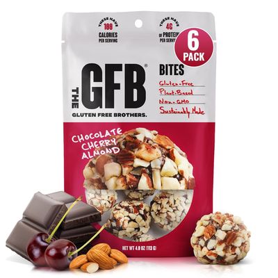 The GFB Chocolate Cherry Almond Protein Bites - Gluten Free, Plant Based, Non GMO, Sustainably Made - Ridiculously Tasty, Healthy, Vegan, Protein Energy Balls, 4 oz (6 Count)