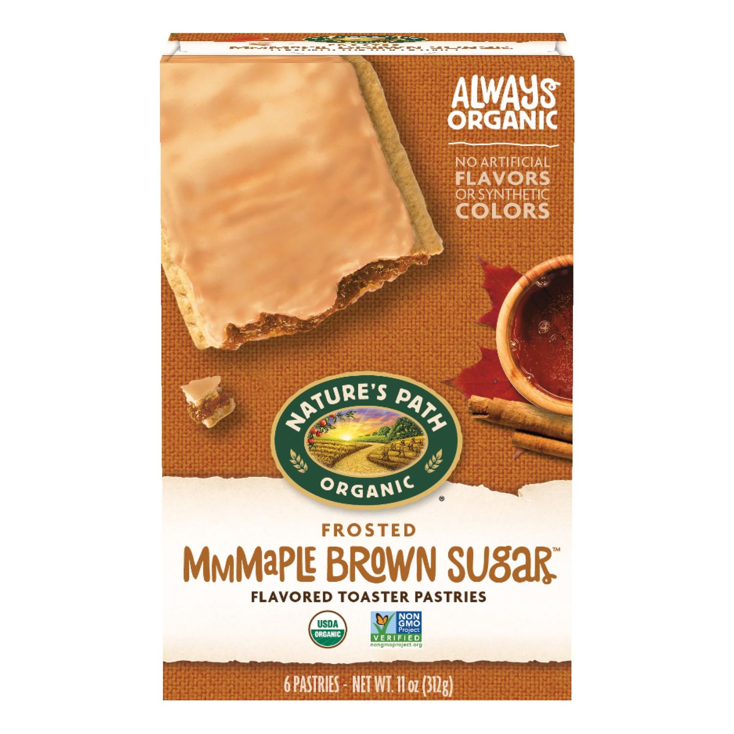 Nature&#39;s Path Organic Frosted Mmmaple Brown Sugar Toaster Pastries, 11 oz (Pack of 12), Non-GMO