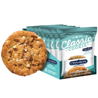 Classic Cookie, Soft Baked Cookie, Cinnabon Cookie 3oz, 8 Count Pack