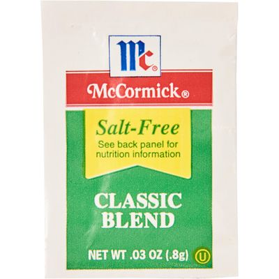 McCormick Salt Free Classic Blend Packets, 300 count - One Box of 300 Salt-Free Seasoning Blend Individual Packets, Perfect for Reduced Sodium Diets, Best on Roasted Vegetables, Potatoes and More
