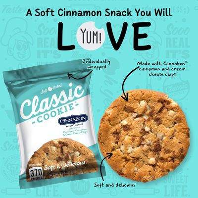 Classic Cookie, Soft Baked Cookie, Cinnabon Cookie 3oz, 8 Count Pack