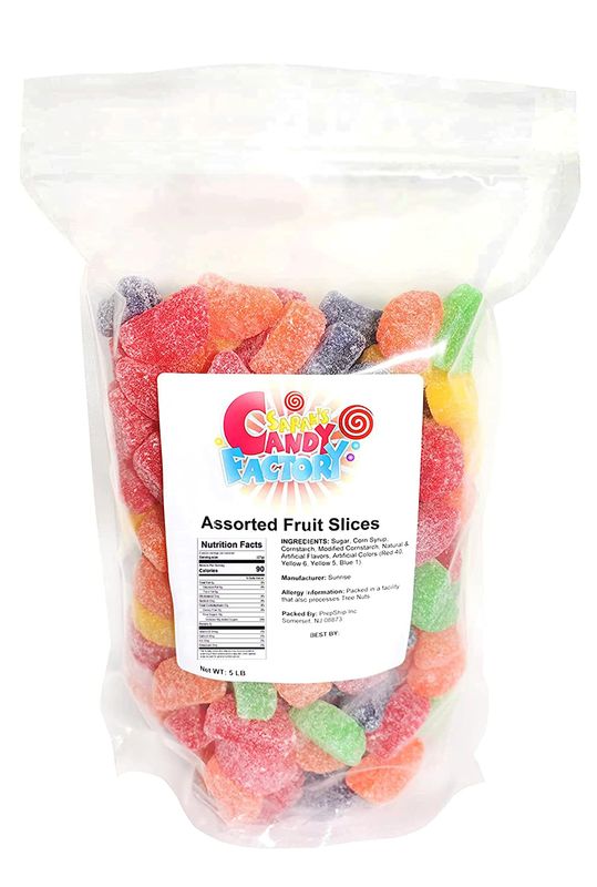 Sarah's Candy Factory The Nutty Fruit House Fruit Slice Jelly Wedge Gummy Candy (Assorted, 5 Pound, Pack of 1)