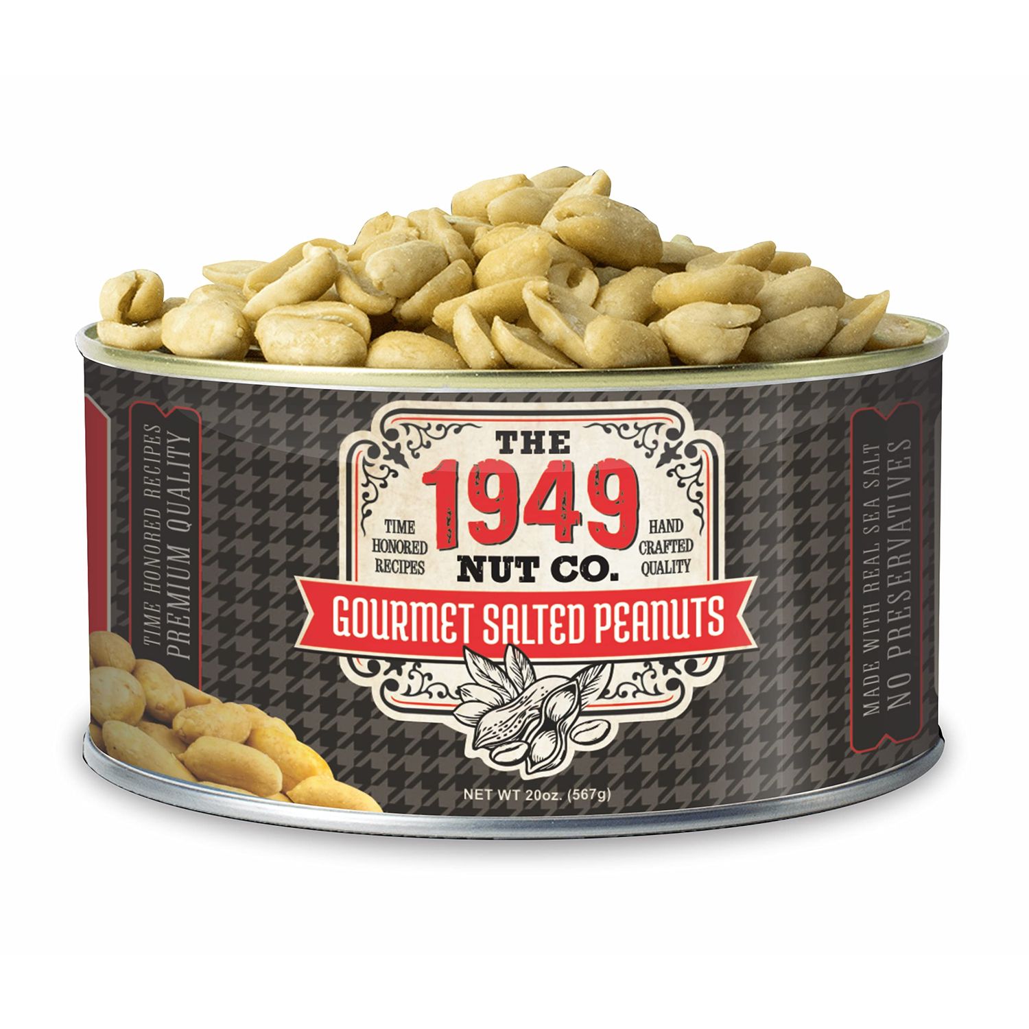 The 1949 Nut Co. Gourmet Salted Virginia Style Peanuts  Oil Roasted Fried with a Unique Crispy Crunch  Extra-Large, Hand-Cooked in the USA with an Old Family Recipe, 20 oz.