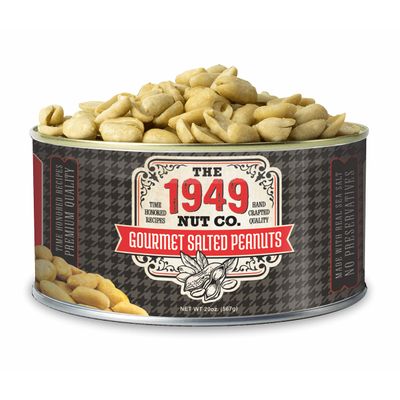 The 1949 Nut Co. Gourmet Salted Virginia Style Peanuts  Oil Roasted Fried with a Unique Crispy Crunch  Extra-Large, Hand-Cooked in the USA with an Old Family Recipe, 20 oz.