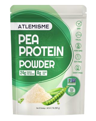 ATLEMISME Pea Protein Powder - 24g Plant Based Protein for Muscle Support  Vegan, Keto &amp; Gluten Free  No Sugar, Non-GMO Unflavored 2 lb 30 Servings  Shakes, Smoothies &amp; Baking