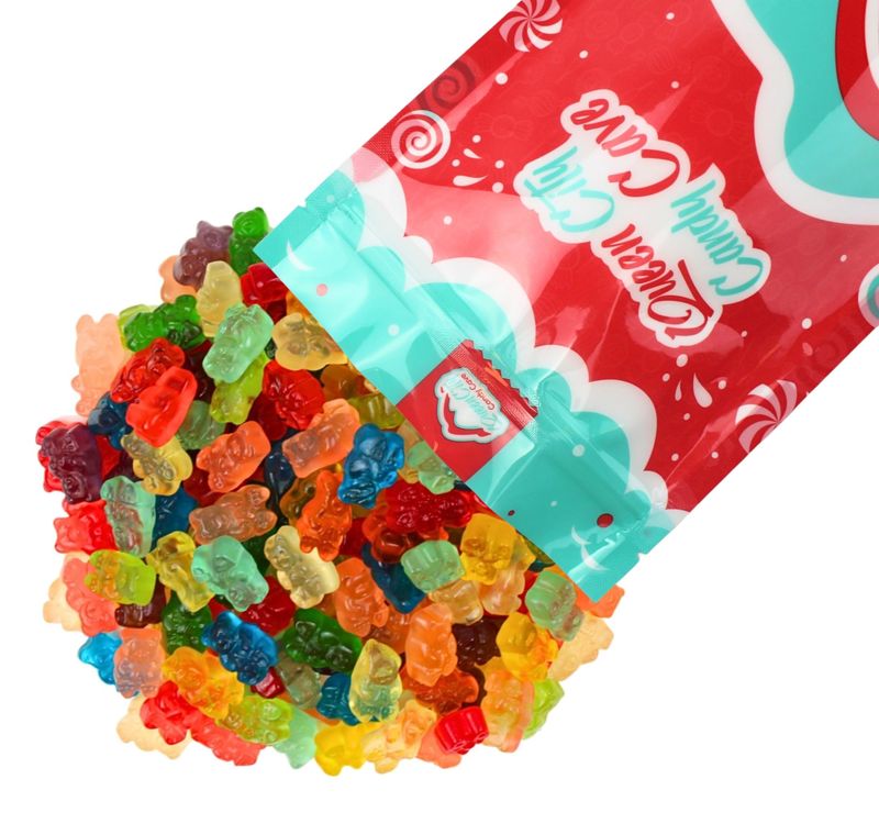 Assorted Flavored Gourmet Gummy Bear Mix - Mega Mix Fruity Gummy Bears Candy - Delicious Soft Textured Assortment, by Queen City Candy Cave (2 Pound)