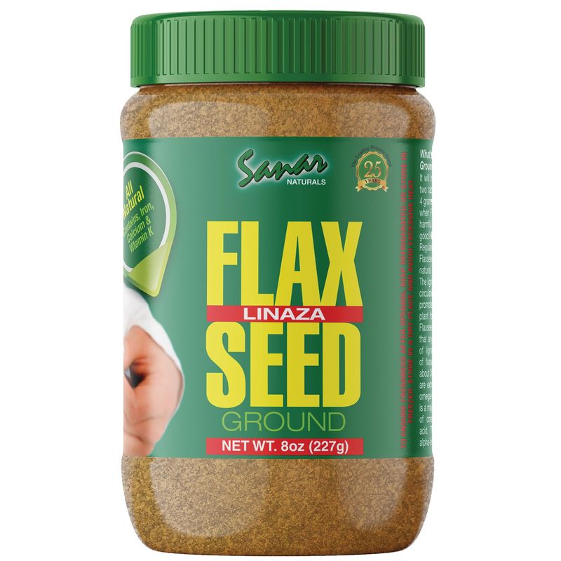 Sanar Naturals Ground Flaxseed - Plant-Based Vegan Protein, High Fiber, Gluten Free, Non-GMO Whole-Milled Flax Seed, 8 oz