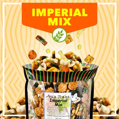 Traditional Imperial Mix Arare Rice Crackers - Mochi Crunch Asian Snack Mix - Assorted Shapes and Flavors - Sweet, Salty, and Umami Taste - Crunchy On-The-Go Snack For Any Occasion - 9 Ounce