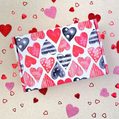 Valentine's Day Care Package Gift Box with Snacks, Treats, Valentine Novelties and Stress Busters