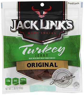 Jack Links MSG Free Turkey Jerky, Original, 2.85 Ounce (Pack of 4)
