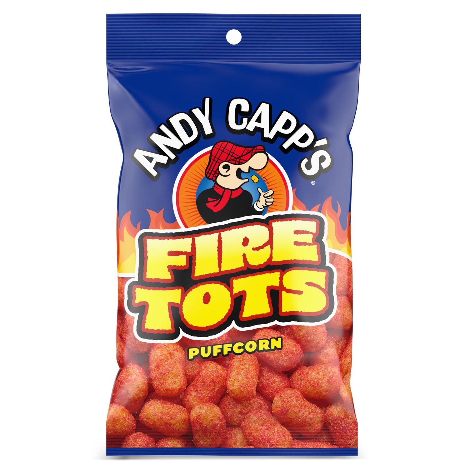 Andy Capp&#39;s Fire Tots, Puffcorn Snack, 1.5 oz.