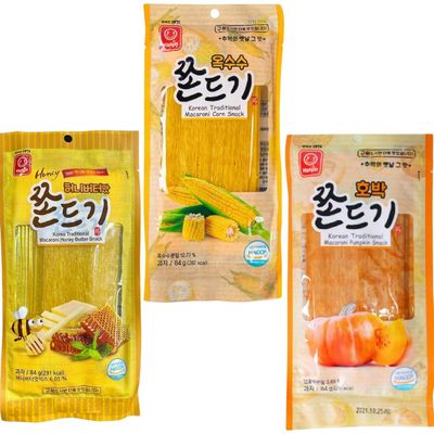 Jjondigi Korean Old School Snack Jjondgi 3 Packs (Sweet Corn Flavor  Honey Butter Flavor Pumpkin Flavor)