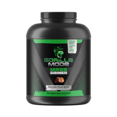 Gorilla Mind Mass Gainer (Chocolate Peanut Butter) - 70g Protein  1040 Calories  175g Carbs  High Protein Weight Gain Powder