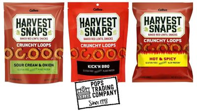 POPS TRADING COMPANY Since 1998 Baked Red Lentil Snack 3 Flavor Variety Pack Sampler W/Recipe Card 3 Pack 2.5 ounce BBQ Sour Cream &amp; Onion &amp; Hot &amp; Spicy