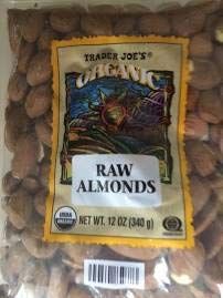 Trader Joe&#39;s ORGANIC Raw Almonds 12 oz (Pack of 2)
