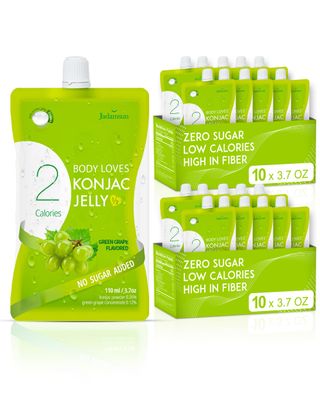 Jadamsun Konjac Jelly (Grape, 20 pcs) - Lowest Calorie Healthy Korean Snack, Dietary Fiber, Sugar-Free Jelly Drink Vegan, Low-Calorie, Gluten-Free.
