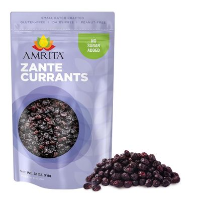 Amrita Zante Black Currant 2 lb  No Added Sugar, Naturally Sweet, Gluten Free Dried Fruit  Packed Fresh in Resealable Bags  Dried Currants, Vegan Snacks, Healthy Snacks