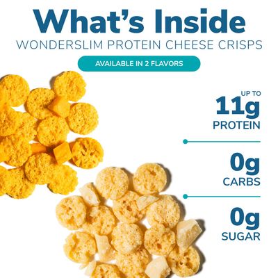 Wonderslim Cheese Crisps, Classic Italian, Protein Snack, Low Carb, Keto Friendly Snack, Gluten Free (7ct)
