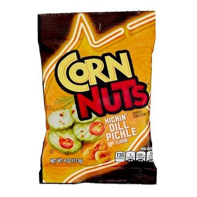 CORN NUTS Kickin&#39; Dill Pickle Flavored Corn Kernels, Crunchy Corn Snacks, Snack Box, Variety Packs Food for Adults, 4 oz (Pack of 12)