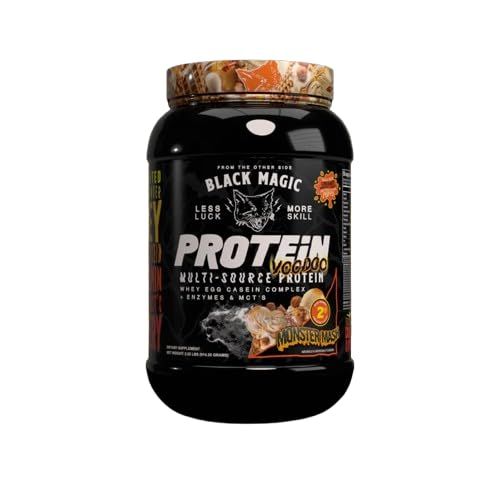 Worldwide Nutrition Bundle Compatible with Black Magic Protein Powder - Multi-Source Protein Whey, Egg &amp; Casein Complex with Enzymes &amp; MCT- 2LB Monster Mash Flavor with Multi-Purpose Keychain