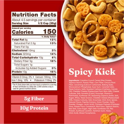 Catalina Crunch Mix Traditional Spicy Kick Snack Mix  Low Carb, High Protein, Keto Snacks, Pack Of 1