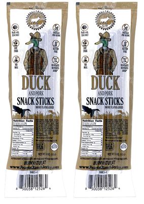 PEARSON RANCH SINCE 1959 Duck Meat Sticks Pack of 2 6 Sticks Total, Exotic Meat Sticks, Low-Carb, Gluten-Free, MSG-Free, Paleo and Keto Friendly Snacks