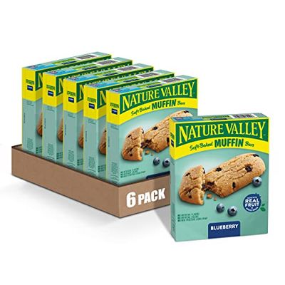 Nature Valley Soft-Baked Muffin Bars, Blueberry, Snack Bars, 5 Bars, 6.2 OZ (Pack of 6)