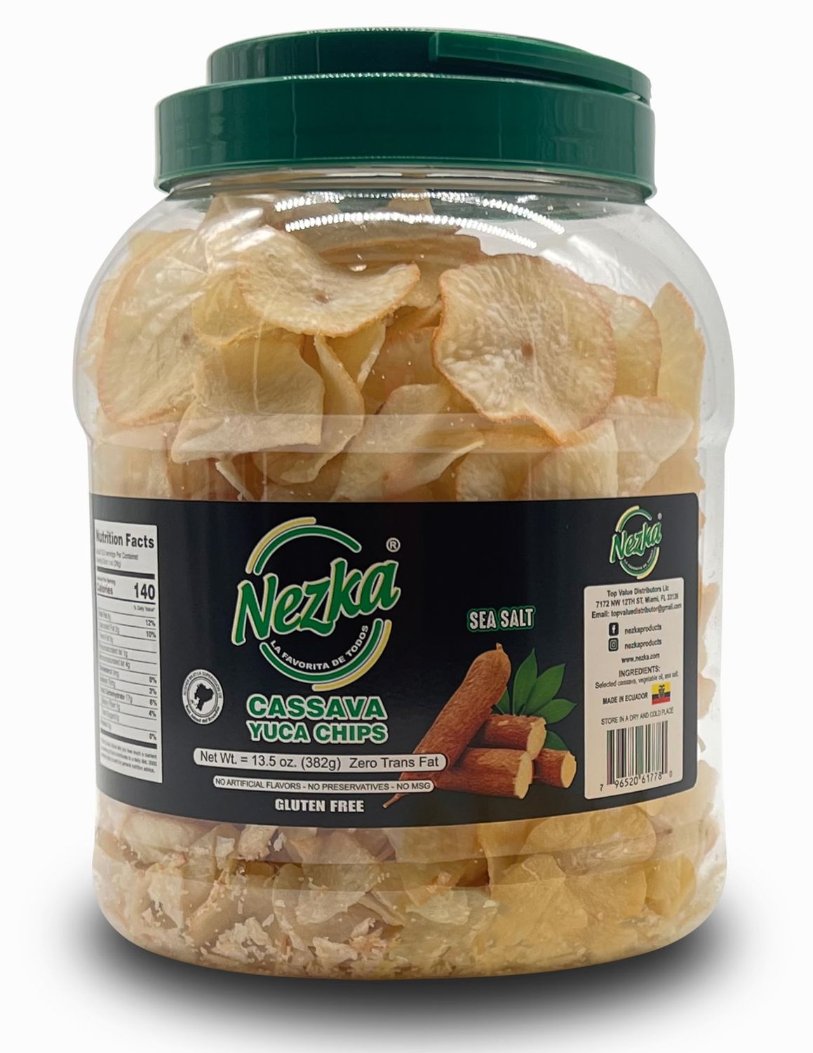 Nezka Cassava Yuca Chips - Crunchy Snacks and Side Dish - Gluten Free, Vegan, Non-GMO - 13.5 Oz