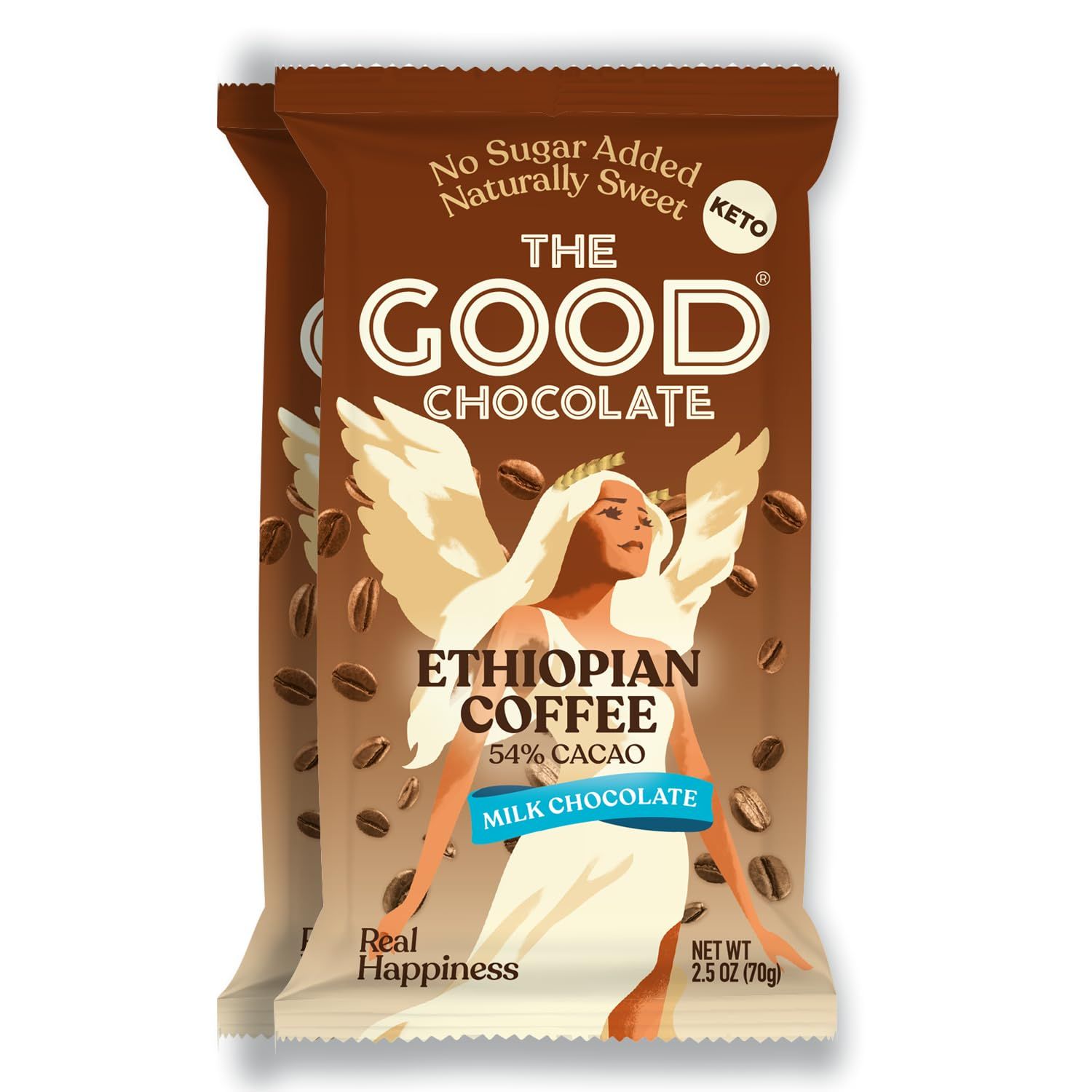 THE GOOD CHOCOLATE - Keto Milk Chocolate Coffee Bars with 80% Less Sugar &amp; Lower Net Carb - Milk Chocolate Bar that Offers Lower Calorie Chocolate Candy - Keto Snacks All Natural Non-GMO (2 Bars)