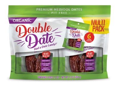 Double Date Organic Medjool Dates Multipack, Pitted Medjool dates, Dates Medjool Single Use Packs, Perfect Grab and Go Healthy Snack, Fresh Dates, California Dates, Had a Date Lately?
