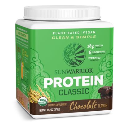 Brown Rice Protein Powder with Bcaa &amp; Amino Acids Raw Rice Protein Shake Gluten Free Low Carb Dairy Free  Plant Based Classic Sprouted Brown Rice Protein Powder Chocolate 375g by Sunwarrior