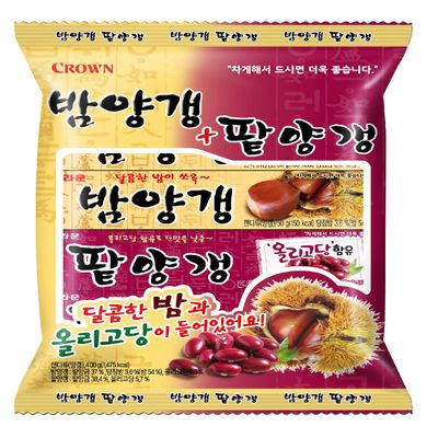 Minecook Sweet Red Bean Jelly  Chestnut Red Bean Jelly  50g  8ea (400g)  Korean Snack, Yokan, Yanggaeng Traditional Korean Dessert, 4 Chestnut and 4 Red Bean/Pack of 8