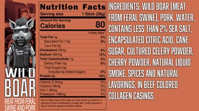 PEARSON RANCH Meat Sticks Pack of 24 - Wild Boar Meat Stick, Exotic Jerky Sticks, No Added Nitrites, Zero Sugar, High-Protein Sticks, Paleo and Keto Friendly Meat Snacks (1oz sticks)