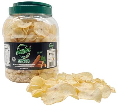 Nezka Cassava Yuca Chips - Crunchy Snacks and Side Dish - Gluten Free, Vegan, Non-GMO - 13.5 Oz