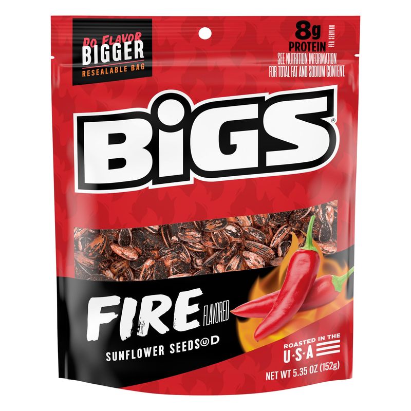 Bigs Fire Flavored Sunflower Seeds, Spicy Sunflower Seeds, 5.35 oz.